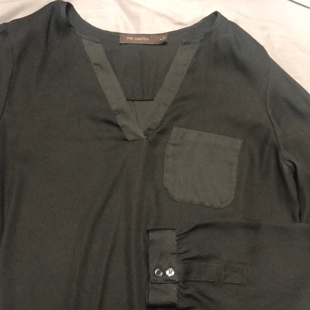 Black semi sheer blouse